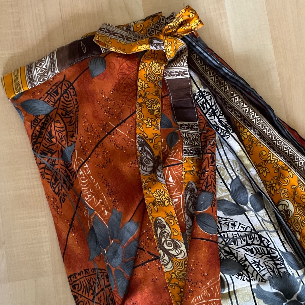 Floral Patchwork Wrap Skirt